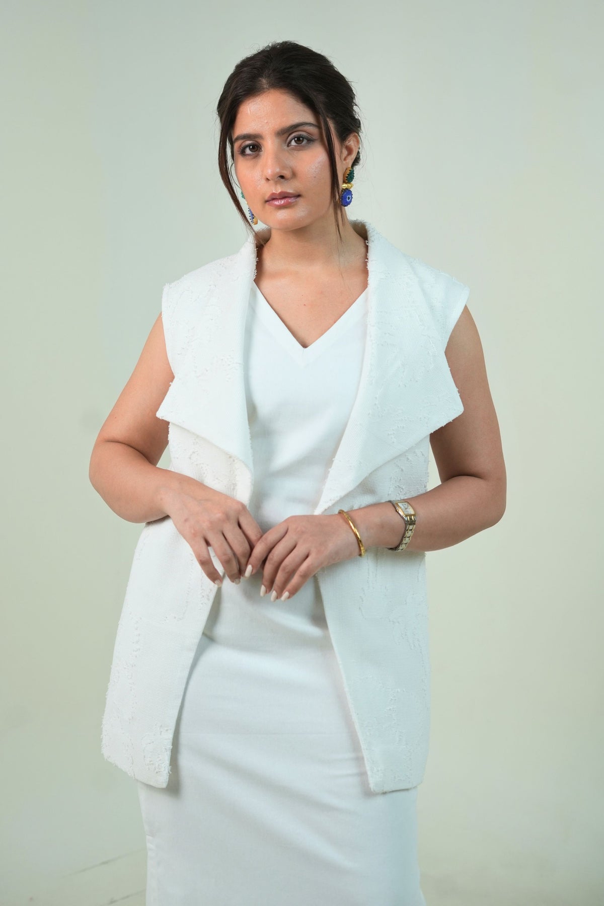 ⁠The Palm Conscious Jacket Dress (White)