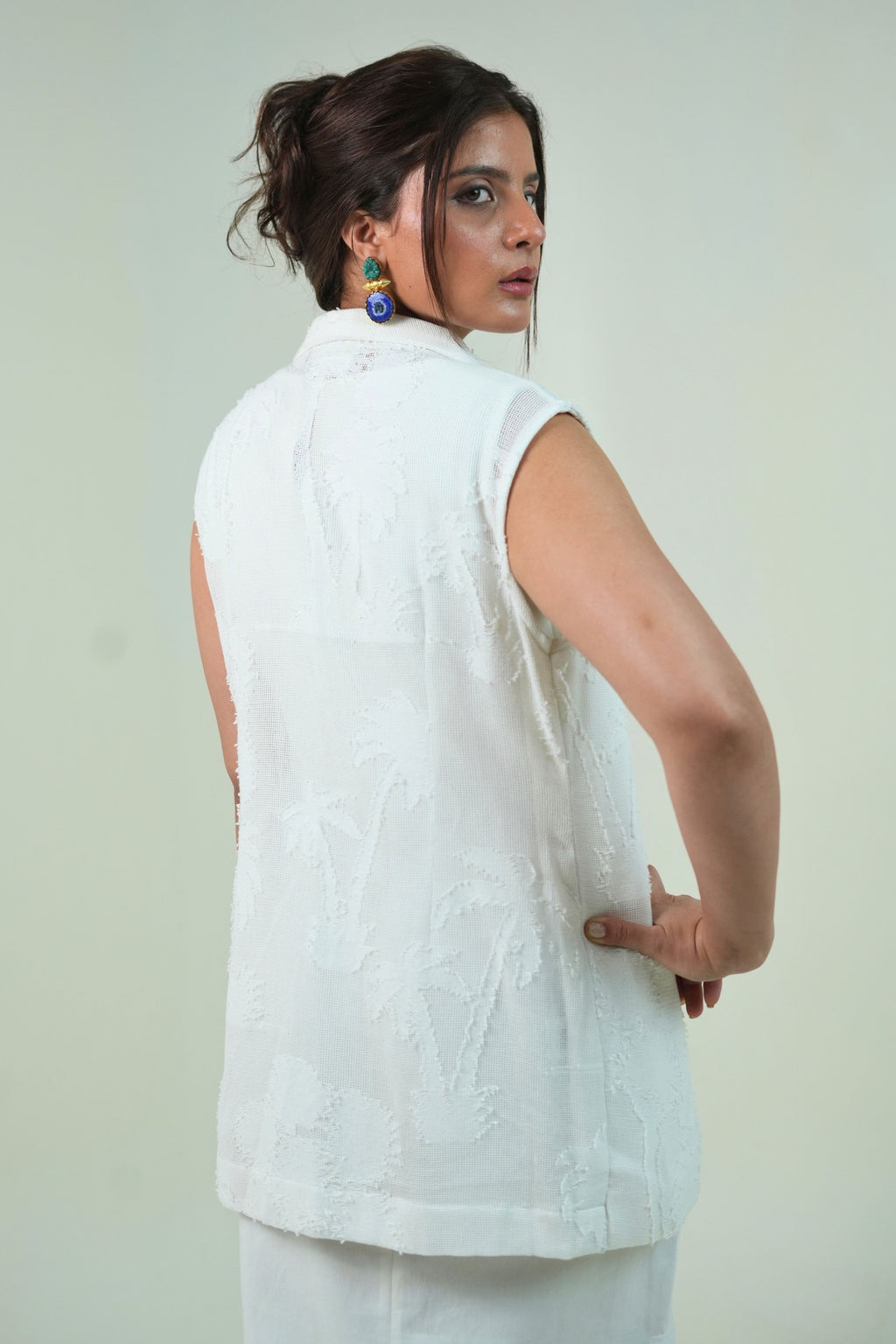 ⁠The Palm Conscious Jacket Dress (White)