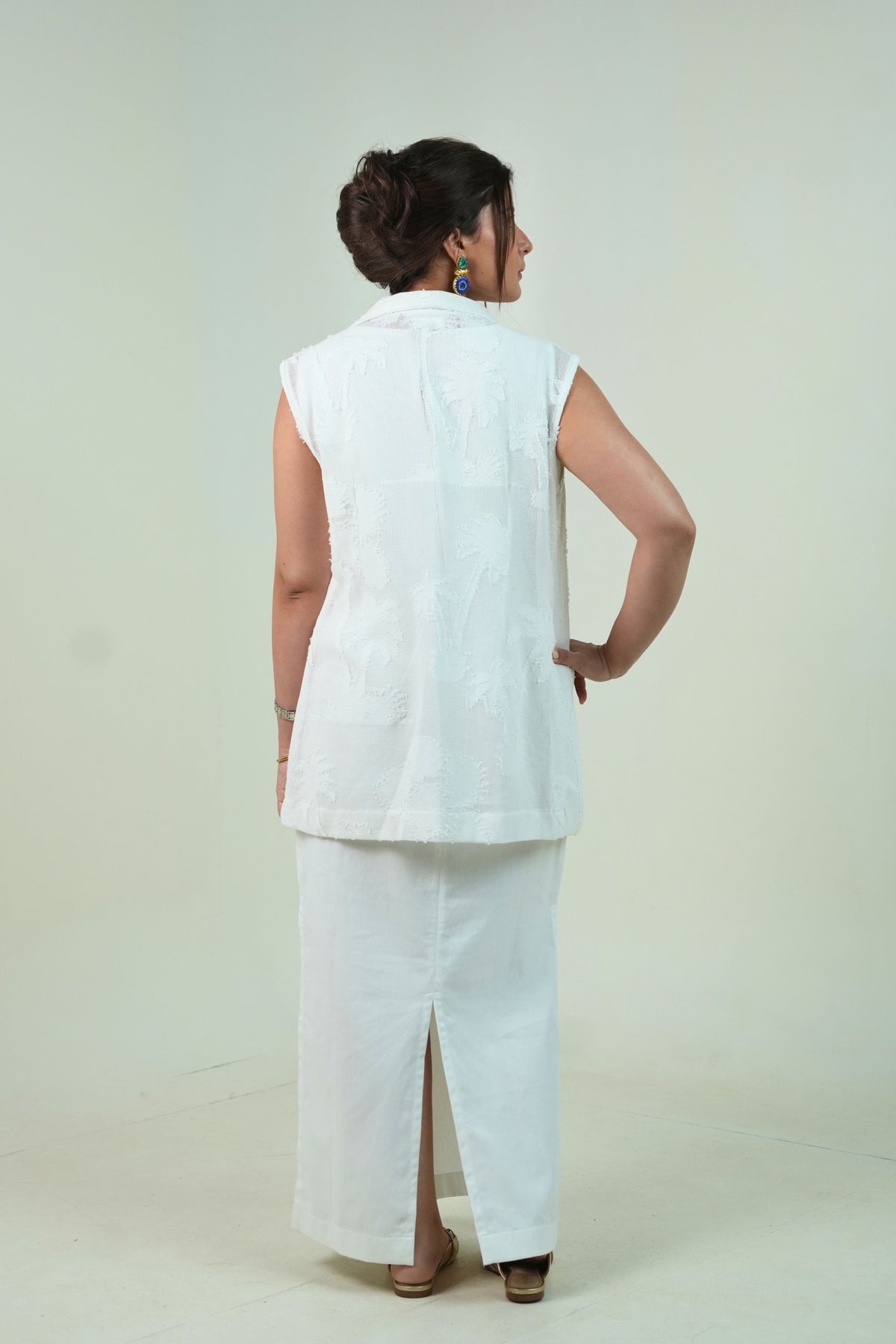 ⁠The Palm Conscious Jacket Dress (White)