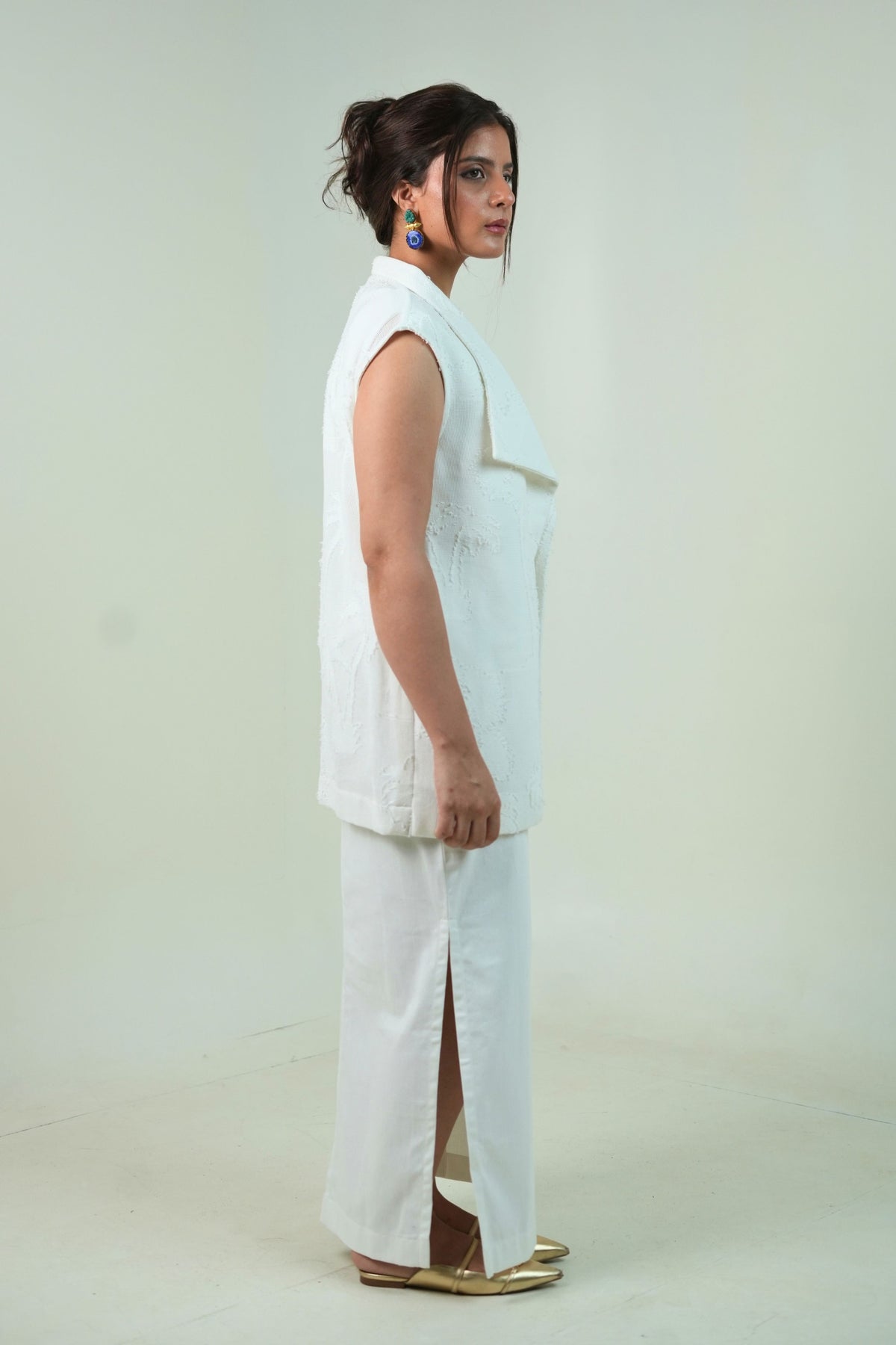 ⁠The Palm Conscious Jacket Dress (White)