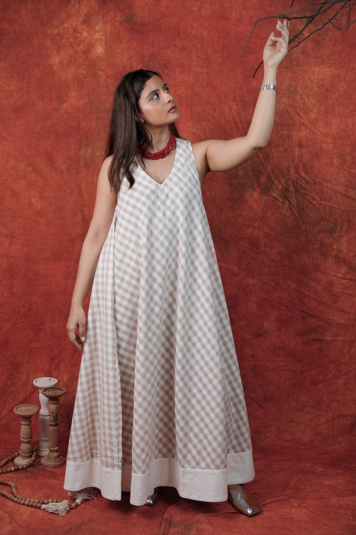 Mala Check Circle Dress