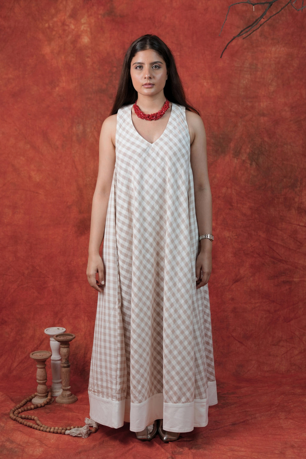 Mala Check Circle Dress
