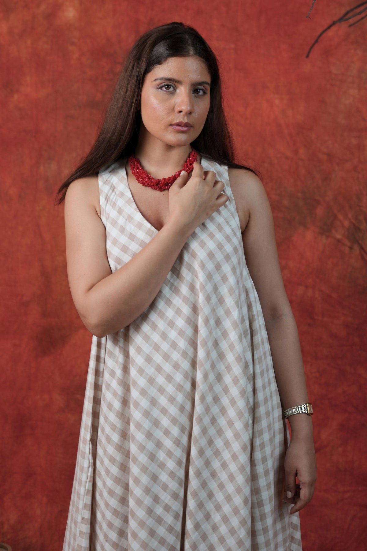 Mala Check Circle Dress