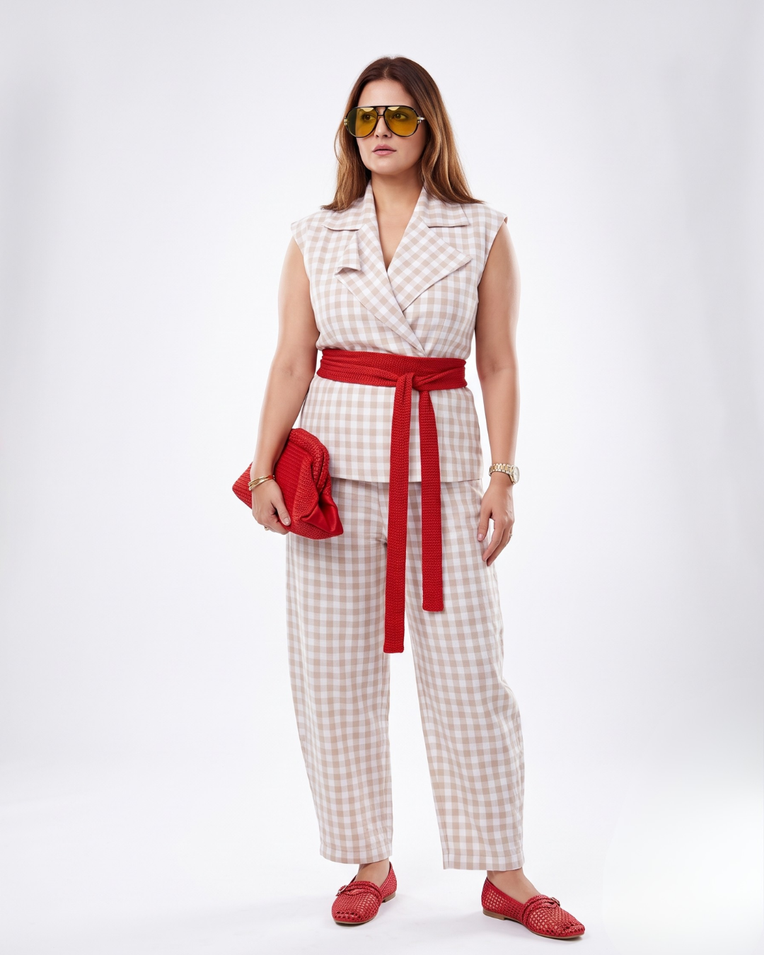 Soft Check with Barell Pants Combo