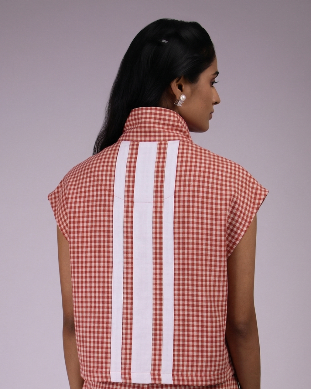 Red Checked-Three Mark Jacket