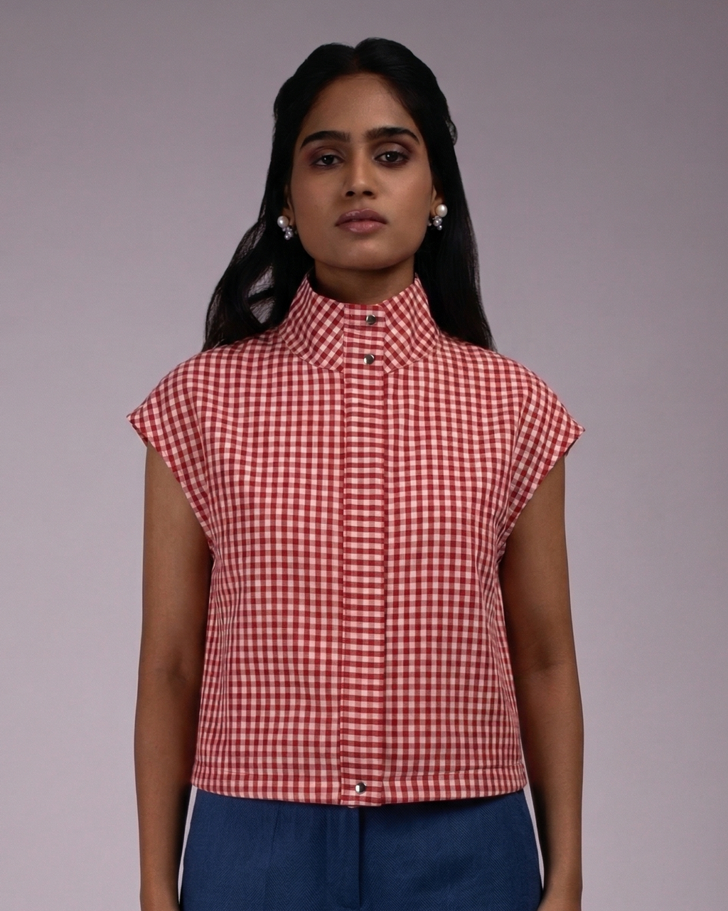 Red Checked-Three Mark Jacket